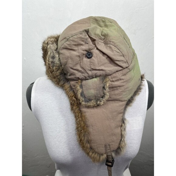 CROWN CAP UNISEX WOMENS TRAPPER HAT RABBIT FUR SIZE LARGE - Picture 4 of 5
